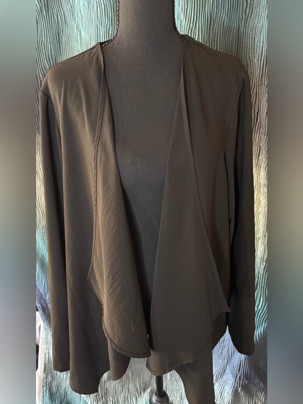 Philosophy Women's Black Draped Open-Front Sweater